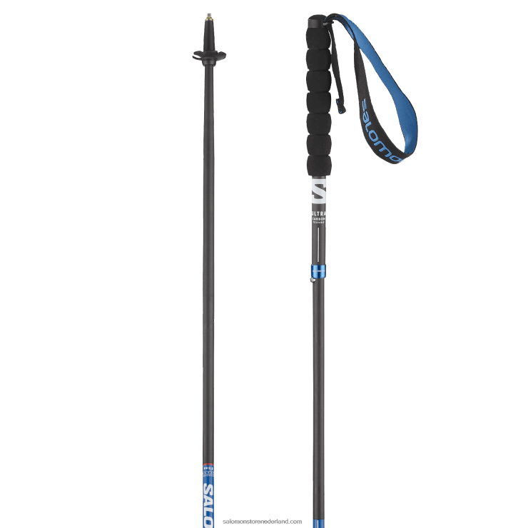 dames trailrunning wandelstokken - ultra carbon opvouwbaar Salomon 22DD8995 blauw