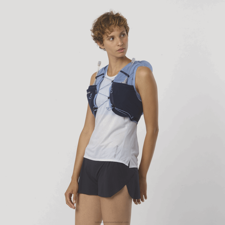 hardloopvest voor dames inclusief bidons - adv skin 12 Salomon 22DD8966 engels landhuis/zwarte iris