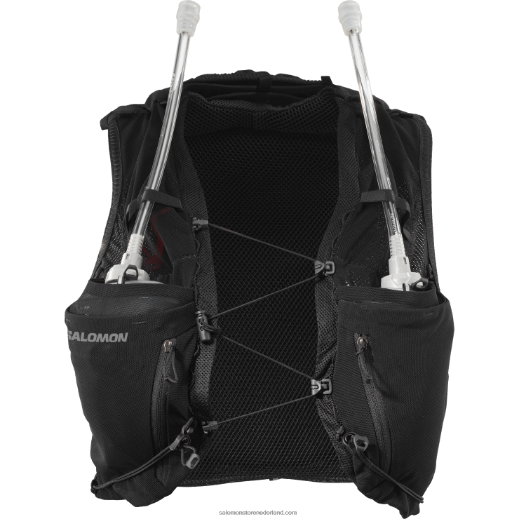 hardloopvest voor dames inclusief bidons - adv skin 12 Salomon 22DD8967 zwart/ebbenhout
