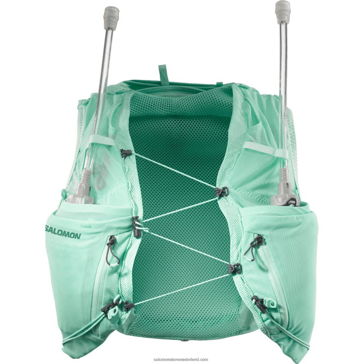 hardloopvest voor dames inclusief bidons - adv skin 5 Salomon 22DD8970 strandglas/ebbenhout/poolblauw