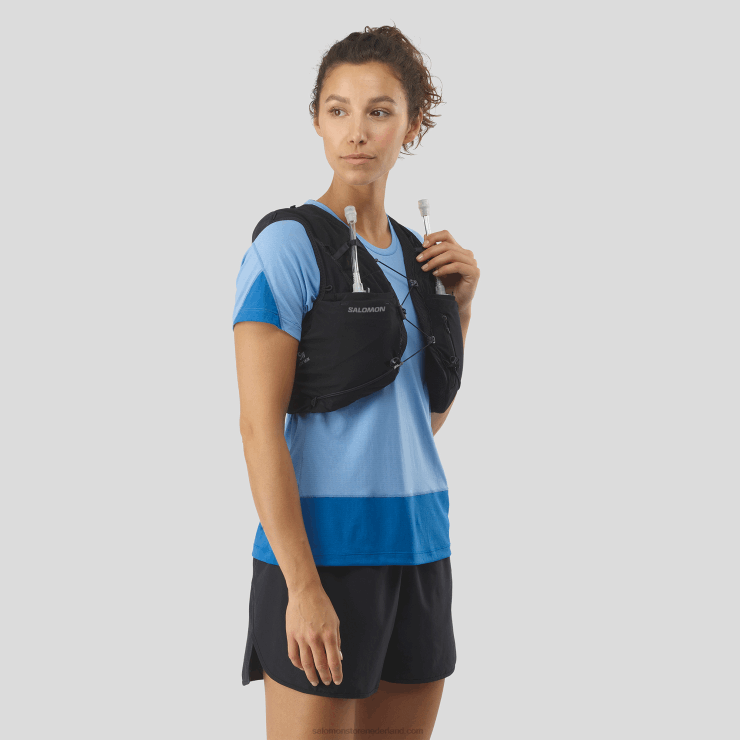 hardloopvest voor dames inclusief bidons - adv skin 5 Salomon 22DD8972 zwart/ebbenhout