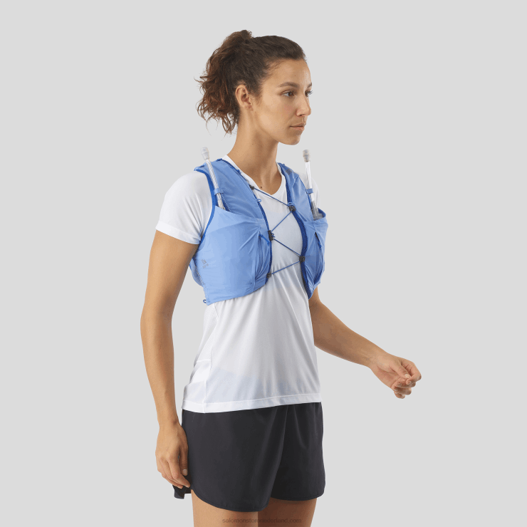 hardloopvest voor dames met bidons inbegrepen - sense pro 10 Salomon 22DD8978 provence/ebbenhout/nautisch blauw