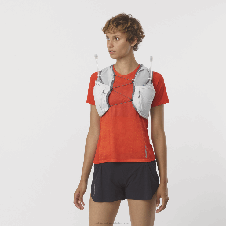 hardloopvest voor dames met bidons inbegrepen - sense pro 10 Salomon 22DD8980 oesterzwam/stille schaduw doorschijnend