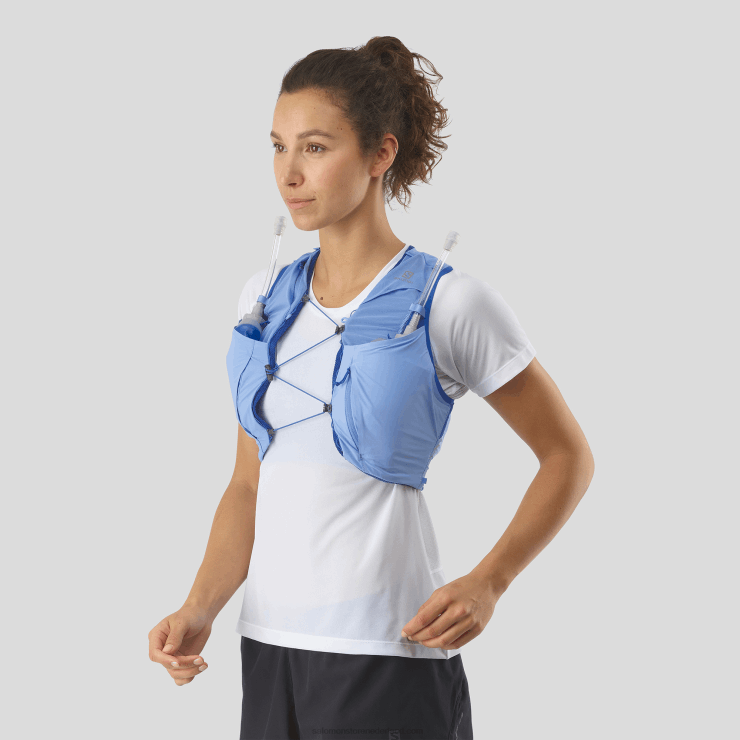 hardloopvest voor dames met bidons inbegrepen - sense pro 5 Salomon 22DD8975 provence/ebbenhout/nautisch blauw