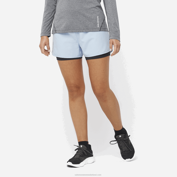 damesshort - kruis 2in1 Salomon 22DD8953 chambray blauw