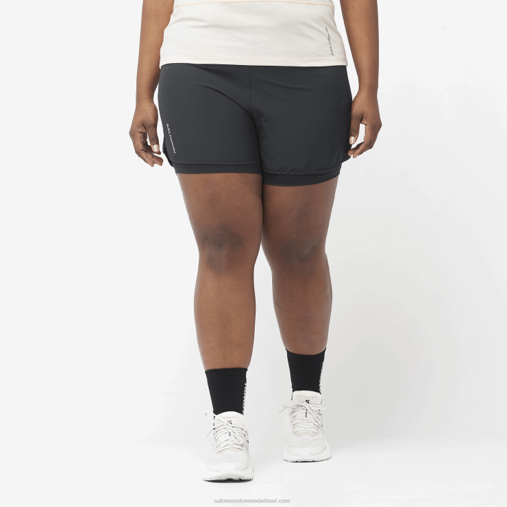 damesshort - kruis 2in1 Salomon 22DD8955 diep zwart