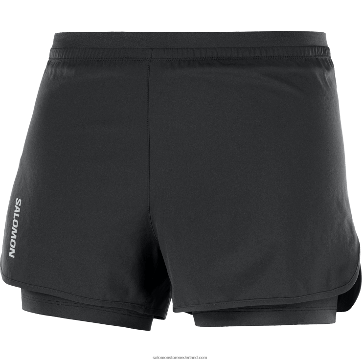 damesshort - kruis 2in1 Salomon 22DD8955 diep zwart
