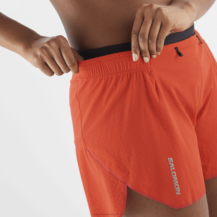 damesshort - sense aero 5 Salomon 22DD8963 vurig rood