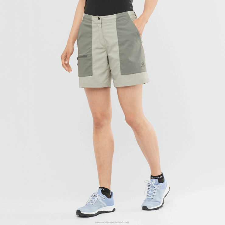 korte broek voor dames - outrack Salomon 22DD8958 smeedijzer/sedona salie