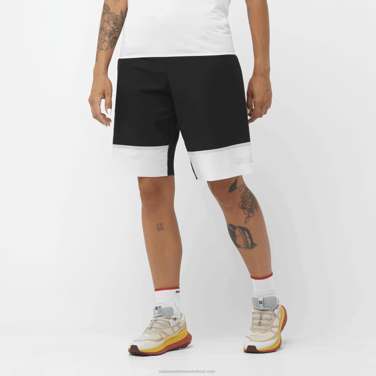 korte broek voor dames - shortney Salomon 22DD81188 diep zwart/wit