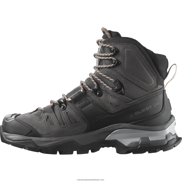 leren wandelschoenen voor dames - quest 4 gore-tex Salomon 22DD81128 magneet/zwart/zonnekus