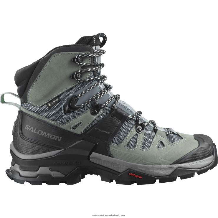 leren wandelschoenen voor dames - quest 4 gore-tex Salomon 22DD81129 leisteen/trooper/opaalblauw