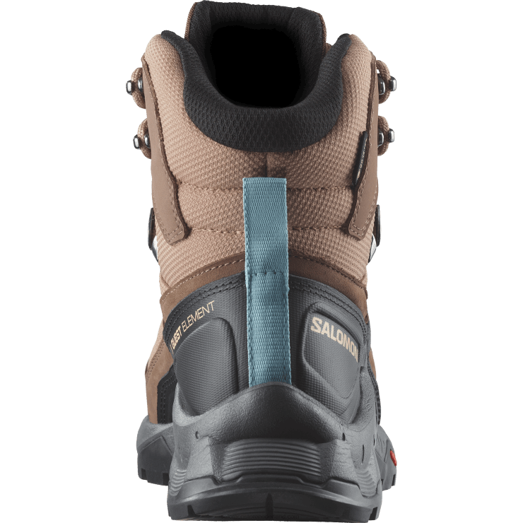 leren wandelschoenen voor dames - quest element gore-tex Salomon 22DD81135 mokkamousse/tin/marineblauw