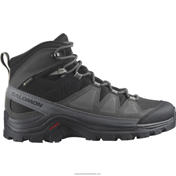 leren wandelschoenen voor dames - quest rove gore-tex Salomon 22DD81142 zwart/magneet/stille kap