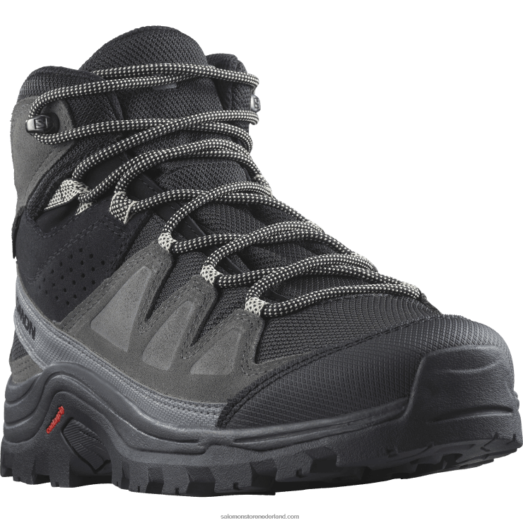 leren wandelschoenen voor dames - quest rove gore-tex Salomon 22DD81142 zwart/magneet/stille kap