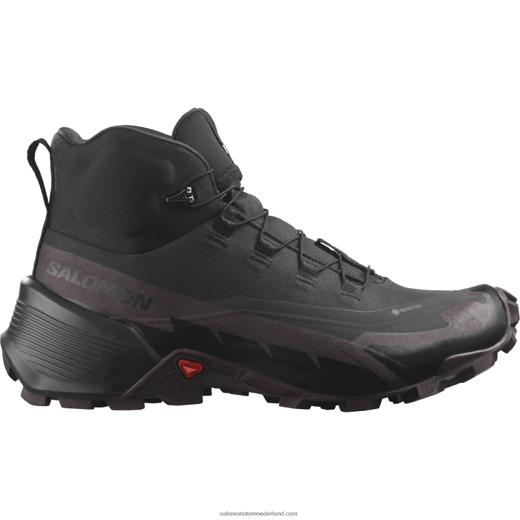 wandelschoenen voor dames - crosshike 2 mid gore-tex Salomon 22DD8735 zwart/chocolade pruim