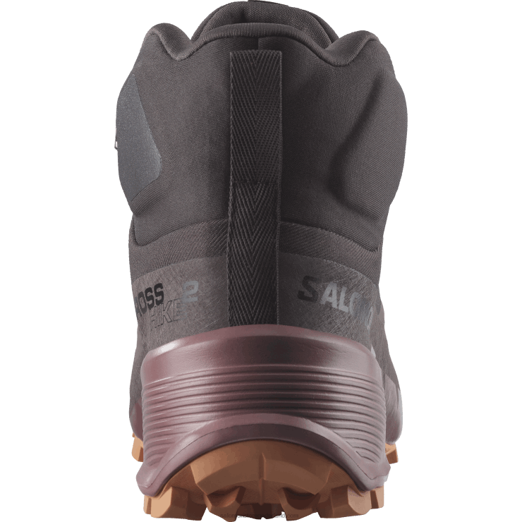 wandelschoenen voor dames - crosshike 2 mid gore-tex Salomon 22DD8737 leisteen/wilde gember/koraal goud