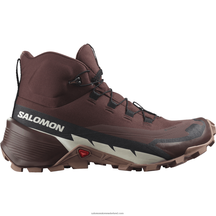 wandelschoenen voor dames - crosshike 2 mid gore-tex Salomon 22DD8738 bittere chocolade/mokkamousse/vanille-ijs