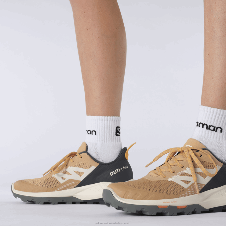 wandelschoenen voor dames - outpulse Salomon 22DD81281 fenegriek/ebbenhout/vlammend oranje