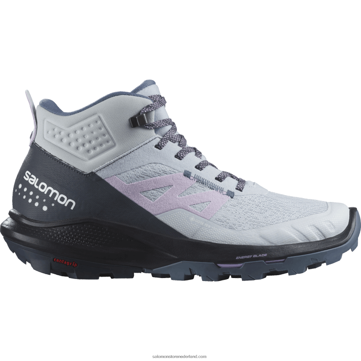 wandelschoenen voor dames - outpulse mid gore-tex Salomon 22DD81114 poolijs/oostindische inkt/orchidee bloei