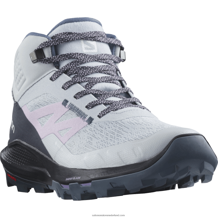 wandelschoenen voor dames - outpulse mid gore-tex Salomon 22DD81114 poolijs/oostindische inkt/orchidee bloei