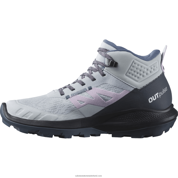 wandelschoenen voor dames - outpulse mid gore-tex Salomon 22DD81114 poolijs/oostindische inkt/orchidee bloei
