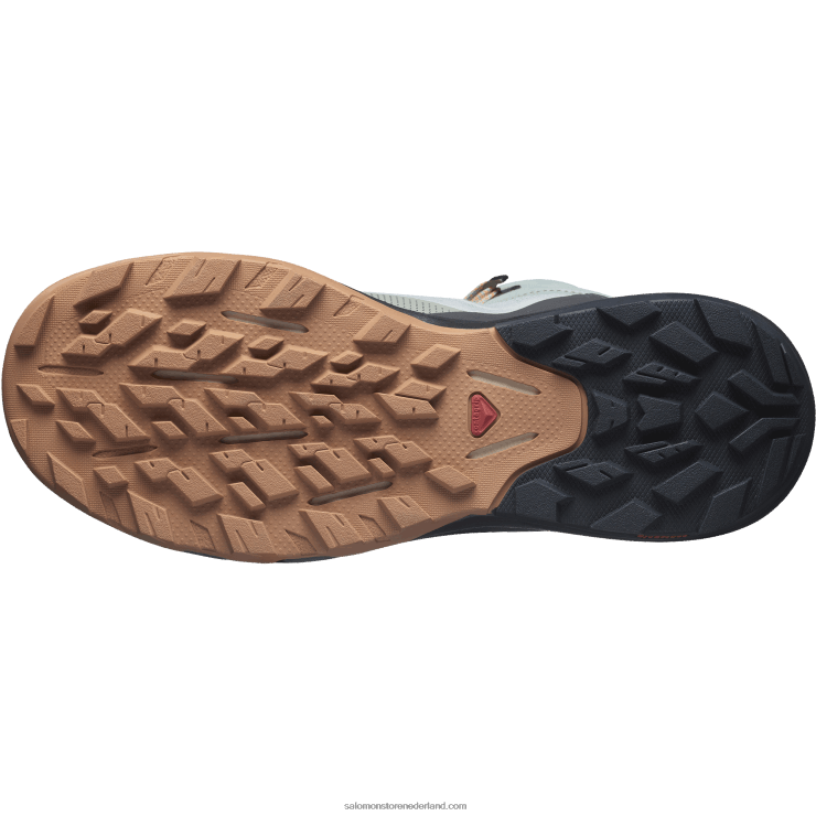 wandelschoenen voor dames - outpulse mid gore-tex Salomon 22DD81115 smeedijzer/ebbenhout/vlammend oranje