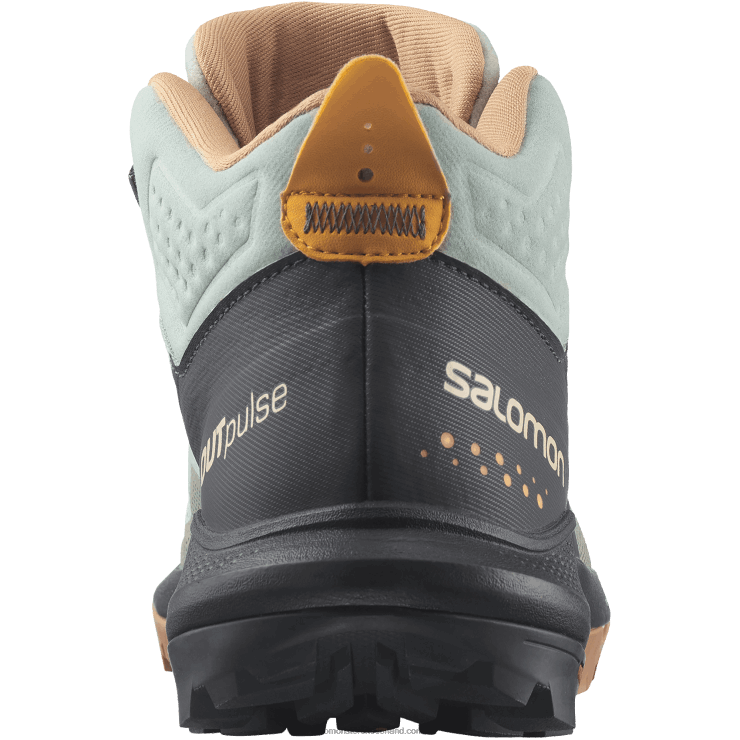wandelschoenen voor dames - outpulse mid gore-tex Salomon 22DD81115 smeedijzer/ebbenhout/vlammend oranje