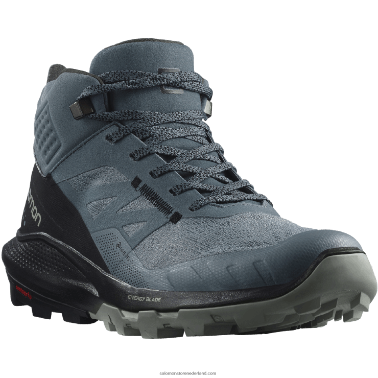 wandelschoenen voor dames - outpulse mid gore-tex Salomon 22DD81116 stormachtig weer/zwart/smeedijzer