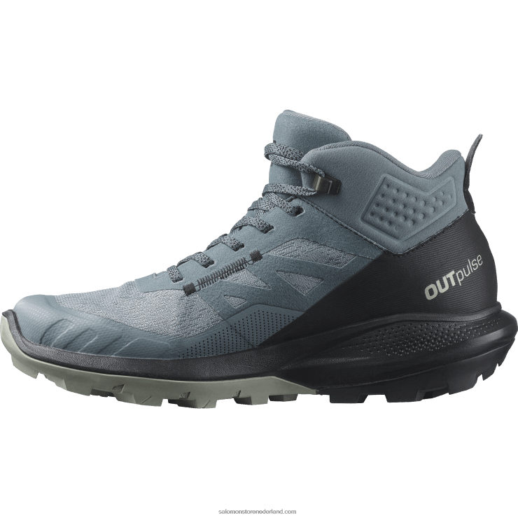 wandelschoenen voor dames - outpulse mid gore-tex Salomon 22DD81116 stormachtig weer/zwart/smeedijzer