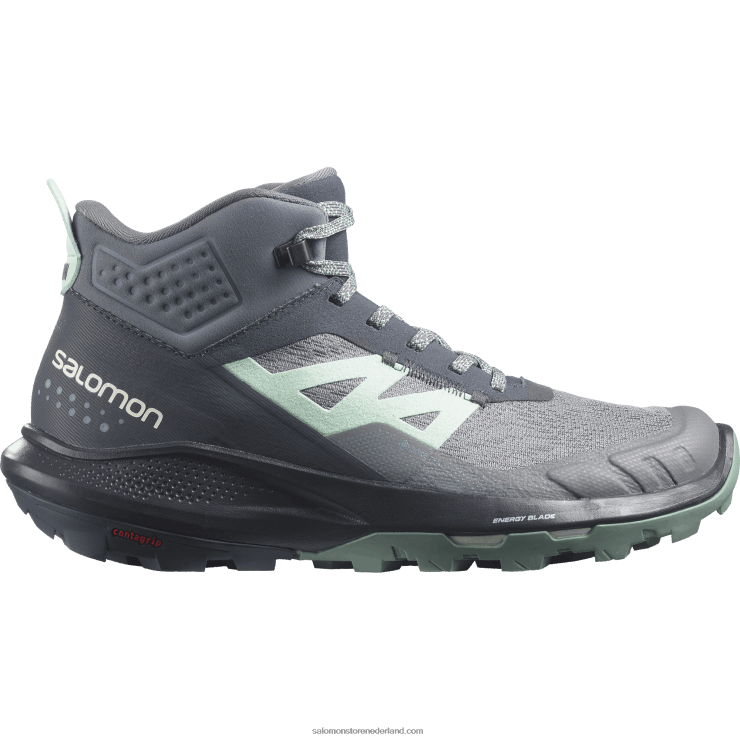 wandelschoenen voor dames - outpulse mid gore-tex Salomon 22DD81117 ebbenhout/stille schaduw