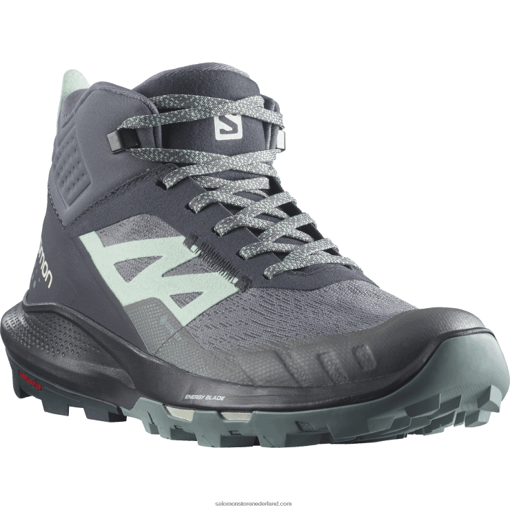 wandelschoenen voor dames - outpulse mid gore-tex Salomon 22DD81117 ebbenhout/stille schaduw