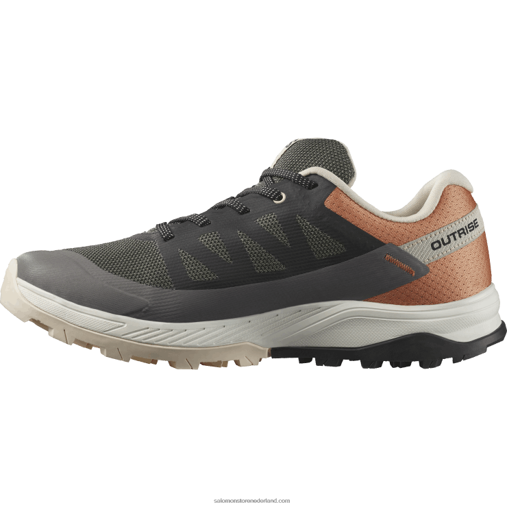 wandelschoenen voor dames - outrise clima waterdicht Salomon 22DD81144 magneet/zwart/koraal goud