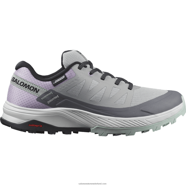 wandelschoenen voor dames - outrise clima waterdicht Salomon 22DD81145 steengroeve/orchideeënbloei/yucca