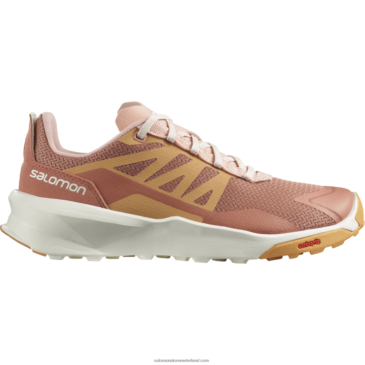 wandelschoenen voor dames - patrouille Salomon 22DD81126 cederhout/daim/rozenwolk