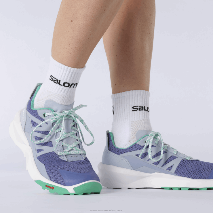 wandelschoenen voor dames - patrouille Salomon 22DD81127 fluwelen ochtend/zen blauw/mintblad