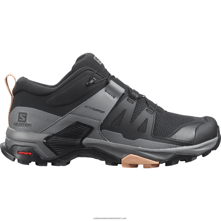 wandelschoenen voor dames - x ultra 4 Salomon 22DD81119 zwart/stille kap/sirocco