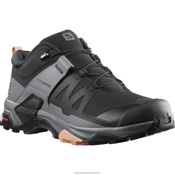 wandelschoenen voor dames - x ultra 4 Salomon 22DD81119 zwart/stille kap/sirocco