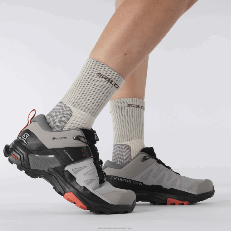 wandelschoenen voor dames - x ultra 4 brede gore-tex Salomon 22DD8739 legering/stille schaduw/gebrande sienna