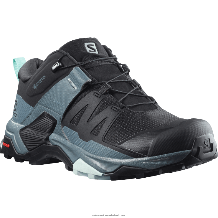 wandelschoenen voor dames - x ultra 4 gore-tex Salomon 22DD81137 zwart/stormweer/opaalblauw