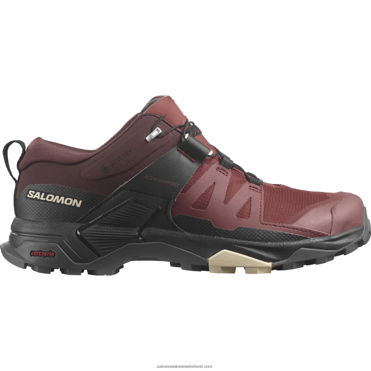 wandelschoenen voor dames - x ultra 4 gore-tex Salomon 22DD81140 meekrap bruin/zwart/gebleekt zand