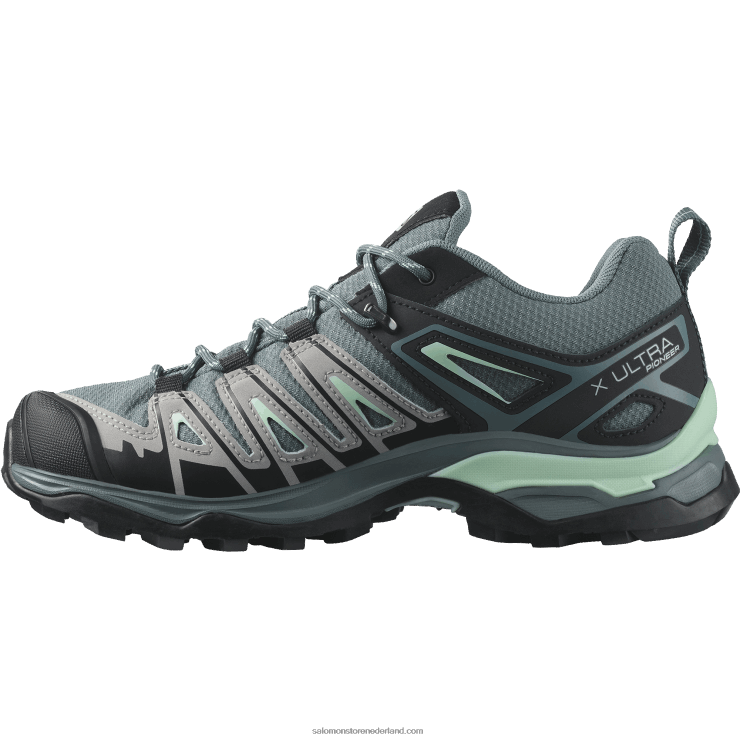 wandelschoenen voor dames - x ultra pioneer clima waterdicht Salomon 22DD81130 stormachtig weer/legering/yucca