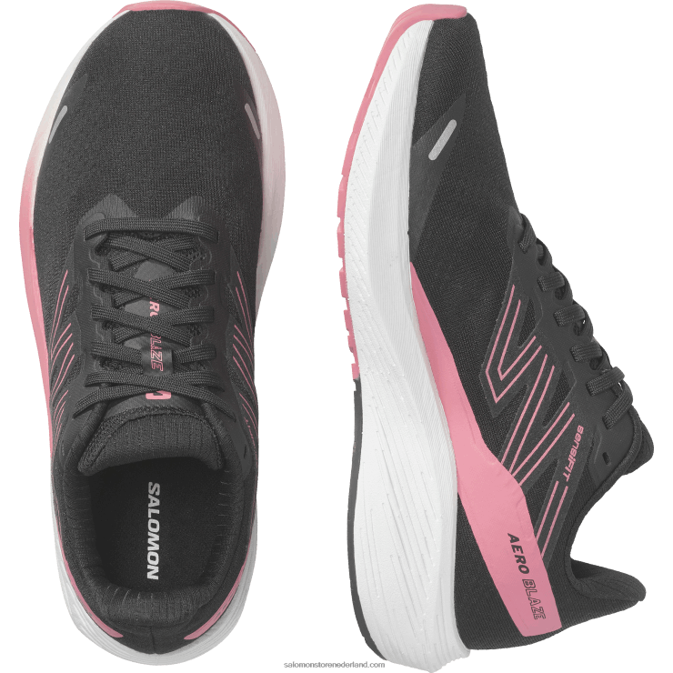 hardloopschoenen voor dames - aero blaze Salomon 22DD8741 zwart/wit/theeroos