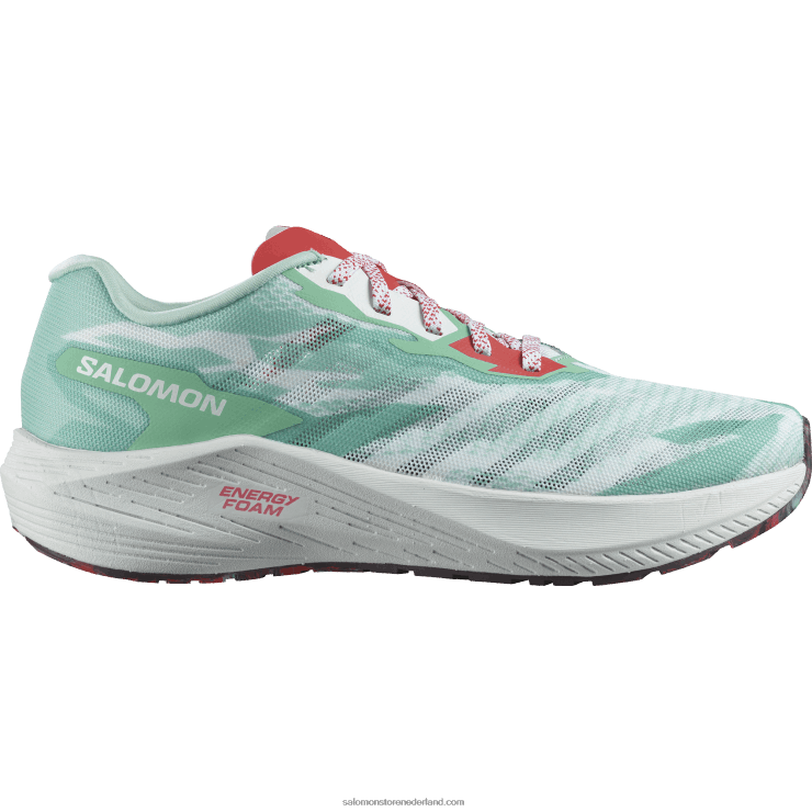 hardloopschoenen voor dames - aero volt Salomon 22DD8752 yucca/wit/poppy rood
