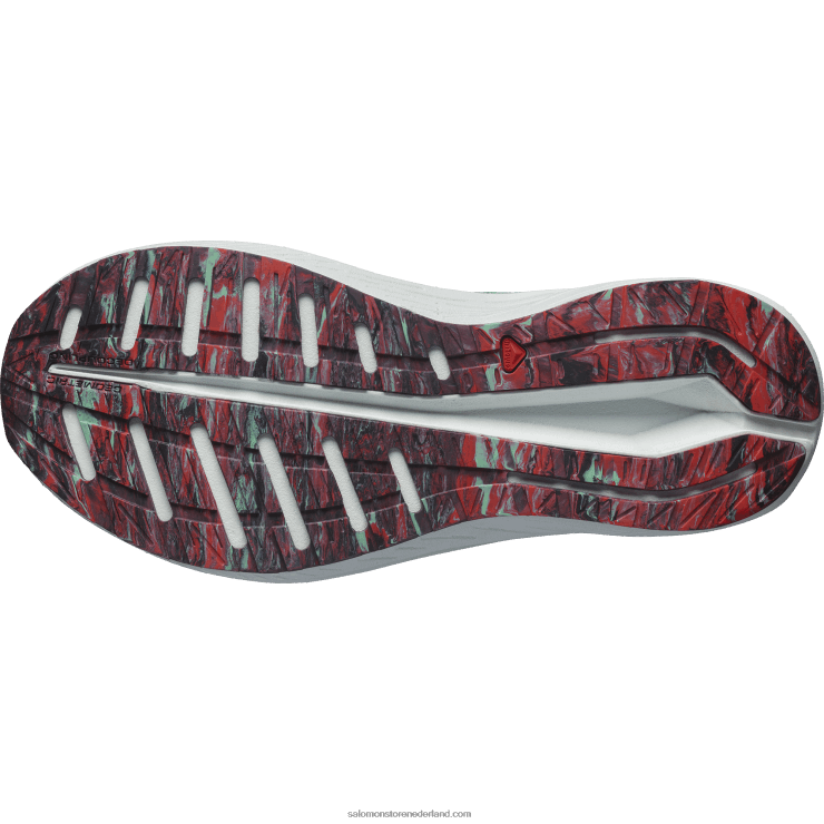 hardloopschoenen voor dames - aero volt Salomon 22DD8752 yucca/wit/poppy rood