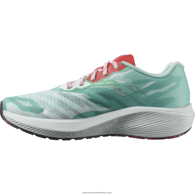 hardloopschoenen voor dames - aero volt Salomon 22DD8752 yucca/wit/poppy rood