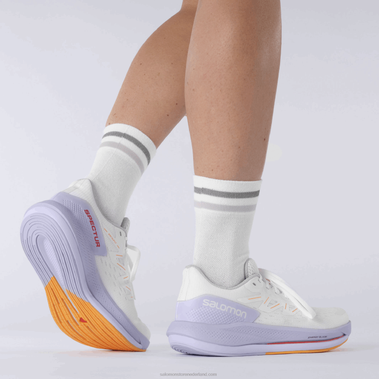 hardloopschoenen voor dames - spectur Salomon 22DD8747 wit/paars heide/vlammend oranje