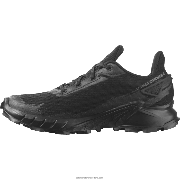 hardloopschoenen voor dames - alphacross 4 gore-tex Salomon 22DD81530 zwart