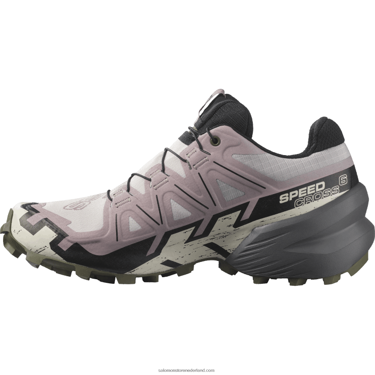 trailrunning damesschoenen - speedcross 6 gore-tex Salomon 22DD81515 rozenas/zwart/olijfnacht