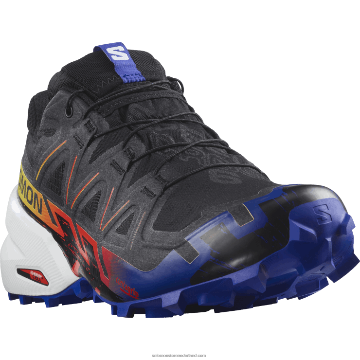 trailrunning damesschoenen - speedcross 6 gore-tex blue fire Salomon 22DD81509 zwart/surf op het web/veiligheidsgeel